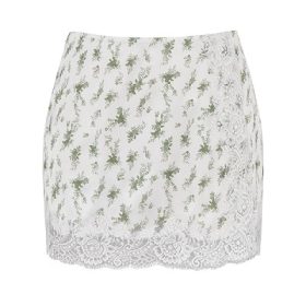 Noemie Garden Print Lace Trim Mini Skirt - Image 2