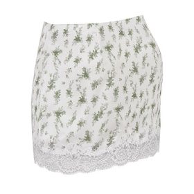 Noemie Garden Print Lace Trim Mini Skirt - Image 3