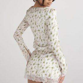 Noemie Garden Print Lace Trim Mini Skirt - Image 13