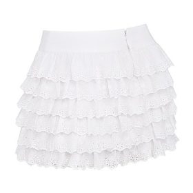 Fifi White Layered Mini Skirt - Image 3