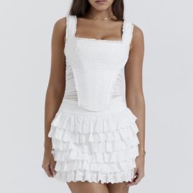 Fifi White Layered Mini Skirt - Image 5