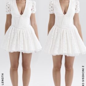 Imani White Pleated Broderie Anglais Mini Dress - Image 11