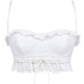 Federica White Broderie Anglais Bralette Top - Image 2
