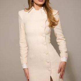 Leoni Cream Boucle Tweed Mini Dress - Image 6