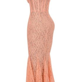 Cordelia Sorbet Lace Godet Maxi Dress - Image 3