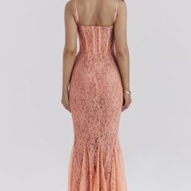 Cordelia Sorbet Lace Godet Maxi Dress - Image 10
