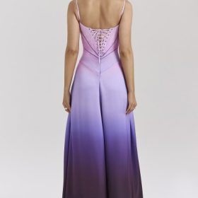 Anabella Ombre Print Lace Up Maxi Dress