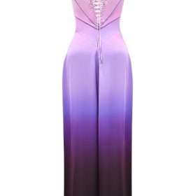 Anabella Ombre Print Lace Up Maxi Dress - Image 4
