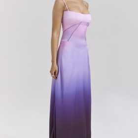 Anabella Ombre Print Lace Up Maxi Dress - Image 8