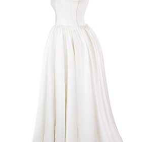Lillianna Ivory Italian Satin Corset Bridal Gown - Image 3