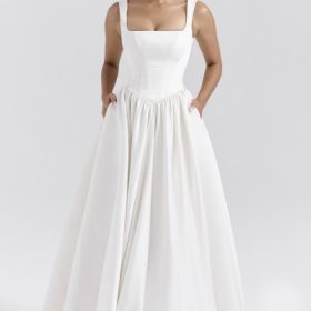 Lillianna Ivory Italian Satin Corset Bridal Gown - Image 6