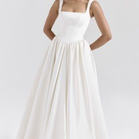 Lillianna Ivory Italian Satin Corset Bridal Gown - Image 7