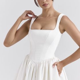 Lillianna Ivory Italian Satin Corset Bridal Gown - Image 8