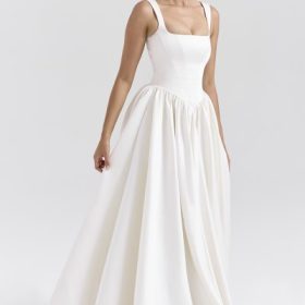 Lillianna Ivory Italian Satin Corset Bridal Gown - Image 9
