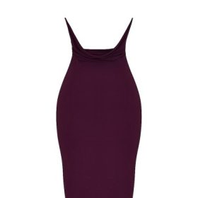 Florentina Merlot Draped Midi Dress - Image 4
