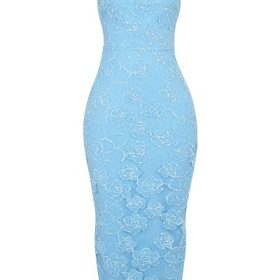 Eva Tuscan Blue Embroidered Floral Maxi Dress - Image 2