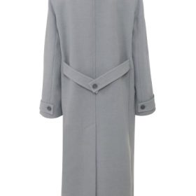 Sander Grey Double Breasted Funnel Neck Coat - Image 4