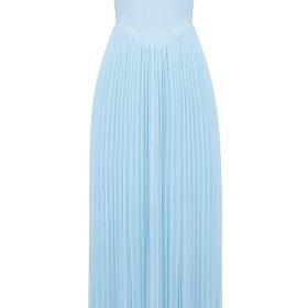 Marcella Ocean Blue Pleated Maxi Dress - Image 2