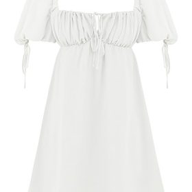 Princess Ivory Georgette Mini Dress - Image 2