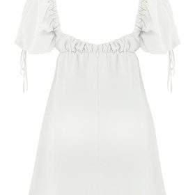 Princess Ivory Georgette Mini Dress - Image 4