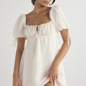 Princess Ivory Georgette Mini Dress - Image 5
