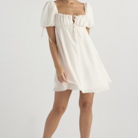 Princess Ivory Georgette Mini Dress - Image 7