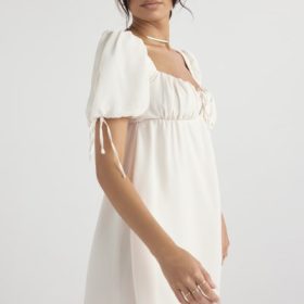 Princess Ivory Georgette Mini Dress - Image 11