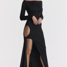 Marella Black Cutout Maxi Dress - Image 5