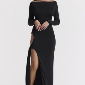 Marella Black Cutout Maxi Dress - Image 8