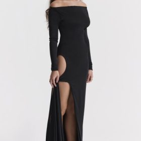 Marella Black Cutout Maxi Dress - Image 13