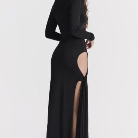 Marella Black Cutout Maxi Dress - Image 14