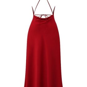 Zanab Red Rose Thigh Slit Maxi Dress - Image 4