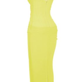 Nalini Acid Lime Corset Maxi Dress - Image 3
