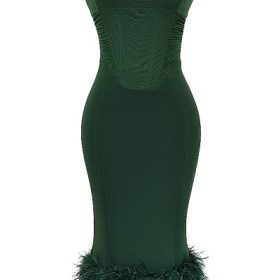 Fionula Emerald Green Strapless Corset Dress - Image 2