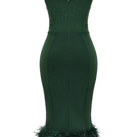 Fionula Emerald Green Strapless Corset Dress - Image 4