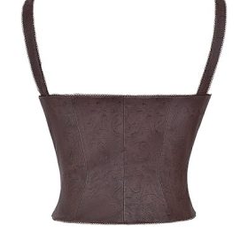 Pia Brown Vegan Leather Corset - Image 4