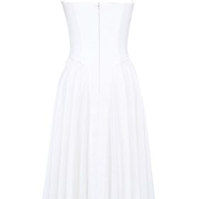 Samaria White Corset Midi Dress - Image 4
