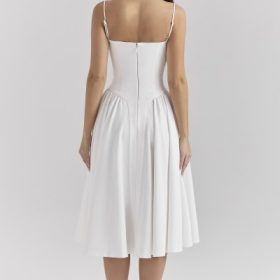 Samaria White Corset Midi Dress - Image 12