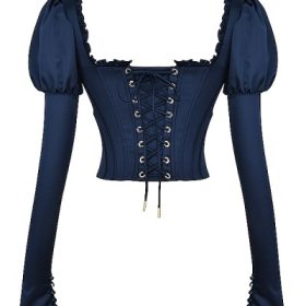 Dana Navy Puff Sleeve Corset - Image 4