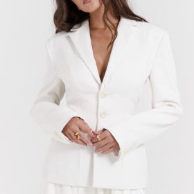 Sariah Ivory Contour Tailored Blazer - Image 9