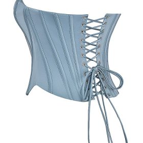 Nastassia Cool Blue Embellished Satin Corset - Image 3