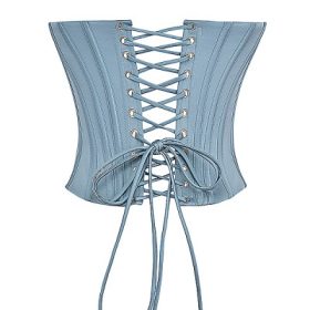 Nastassia Cool Blue Embellished Satin Corset - Image 4