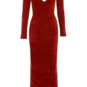 Aria Scarlet Chenille Sweetheart Dress - Image 2