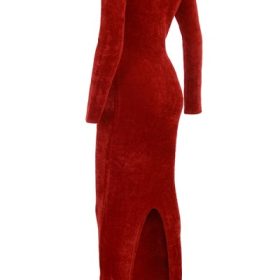 Aria Scarlet Chenille Sweetheart Dress - Image 3