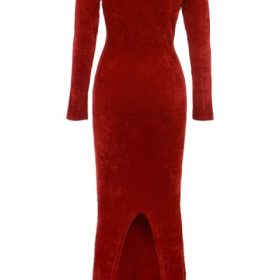 Aria Scarlet Chenille Sweetheart Dress - Image 4