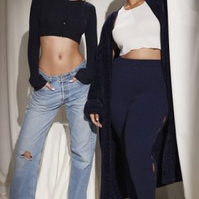 Celine Navy Chenille Slouchy Cardigan
