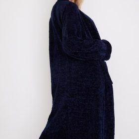 Celine Navy Chenille Slouchy Cardigan - Image 9