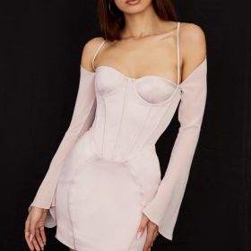 Isra Crystal Satin Corset Mini Dress - Image 9