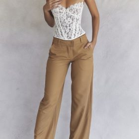 Cameron Caramel Relaxed Tailored Trousers - Image 6