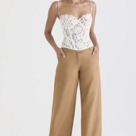 Cameron Caramel Relaxed Tailored Trousers - Image 7